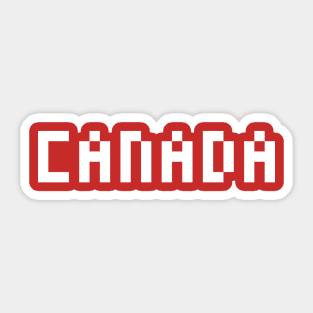 Pixel Canada White Letters Sticker